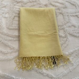 Elegant Yellow Scarf with Fringe